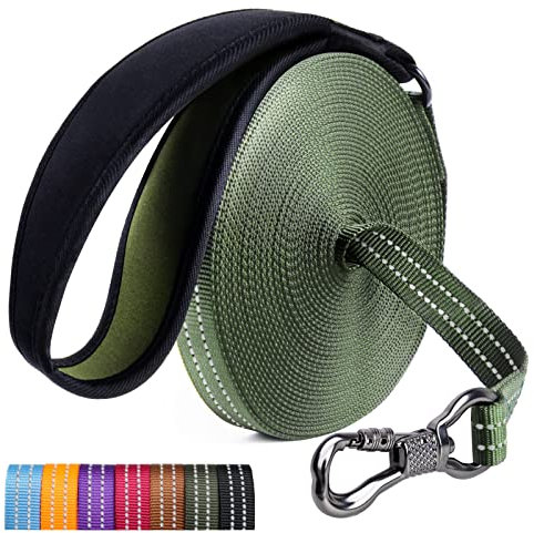 X XBEN Longe pour Chien, 3M-30M Laisse de Dressage avec Mousqueton Verrouillable, Ligne Réfléchissante et Poignée Confort, Robuste