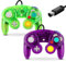 FIOTOK Gamecube Controller Classic Wired Controller per Wii Nintendo Gamecube (trasparente viola e verde trasparente)