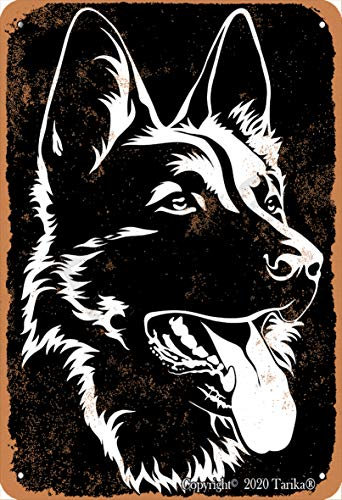Deutscher Schäferhund-Poster, Retro-Look, Blech, 20,3 x 30,5 cm, Dekoration, Schild für Zuhause, Küche, Badezimmer, Bauernhof, Garten, Garage, inspirierende Zitate, Wanddekoration