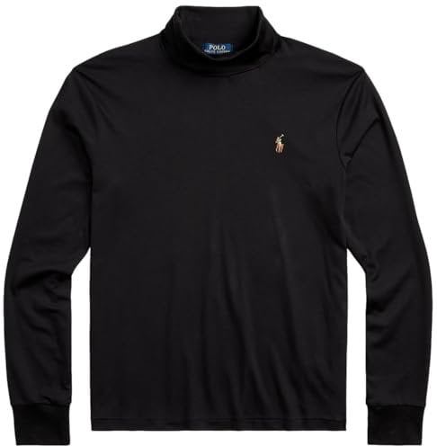 POLO RALPH LAUREN - Men's soft cotton long sleeve shirt, Black -, XL
