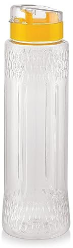 Plastic Oil Dispenser Drizzler Bottle Cooking Italian Olive Oil Pourer Dressing Condiment Vinegar Bottle for Kitchen Easy Pour Refillable Cruet Bottle 500ml / 1000ml (1000ml - Yellow/Clear)