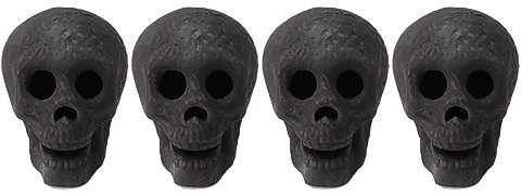 4 Stück Halloween Imitierte Menschliche Schädel aus Keramik, Feuerfeste Feuerstelle, Totenkopf Requisiten für Lagerfeuer, Lagerfeuer, Kamin, Feuerstelle, Halloween Dekoration