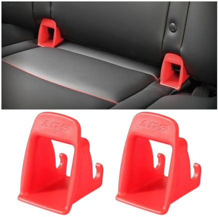 JNNJ 2 Pièces Systèmes De Fixation Pour Sièges Auto Universel, Kit De Fixation Pour Fixation Et Adaptateur ISOFIX Pour Siège Auto Et Voiture, Kit Montage De Siège Auto Ceinture ISOFIX(Rouge)