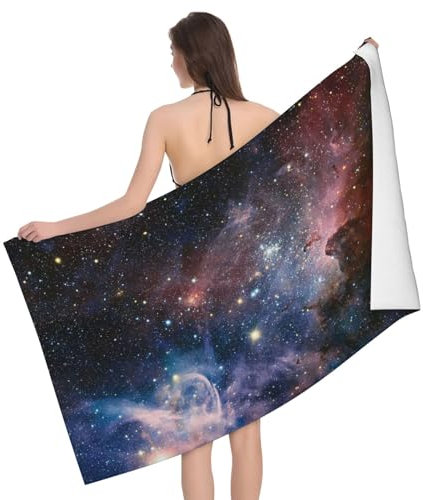 KWQDOZF Serviette de Plage en Microfibre Galaxie de la Voie lactée Galaxie de la Voie lactée Gants de Toilette absorbants pour Salle de Bain Salle de Sport Spa 52x32 Pouces
