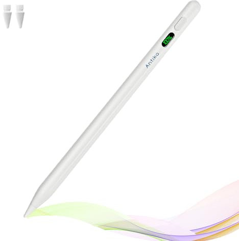 Antika Stylus Pen con Pantalla de visualización de batería, Carga rápida,repulsión de la Palma de la Mano,inducción de inclinación,Compatible con iPad Air3/4/5 Mini 5/6 iPad6-10Gen iPad Pro11''/12.9