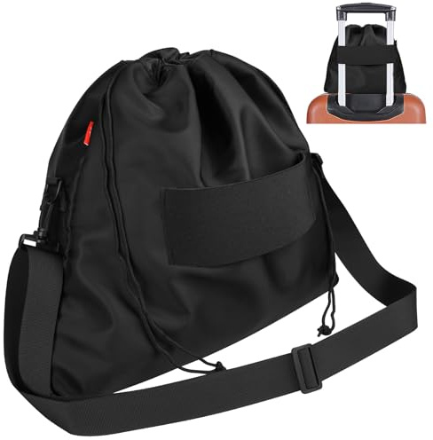 Homakover Travel Neck Pillow Bag for Memory Foam Travel Pillow,Luggage Travel Pillow Drawstring Bag Carrying Case with Trolley Sleeve&Adjustable Strap,Easily Attaches to Luggage,Backpacks