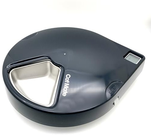 Closer Pets C500 Automatic 5-Meal Pet Feeder - Including Stainless Steel Bowls, Digital Timer and Twin Ice Packs, for Wet and Dry Food, Bowls up to 330 g Each, Grey