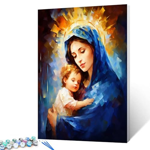 Tucocoo Malen nach Zahlen für Erwachsene, Ölgemälde-Sets auf Leinwand mit Pinseln und Acryl-Pigment, Gnade spirituelles abstraktes Bild für Heimdekoration, 40 x 50 cm (rahmenlos)