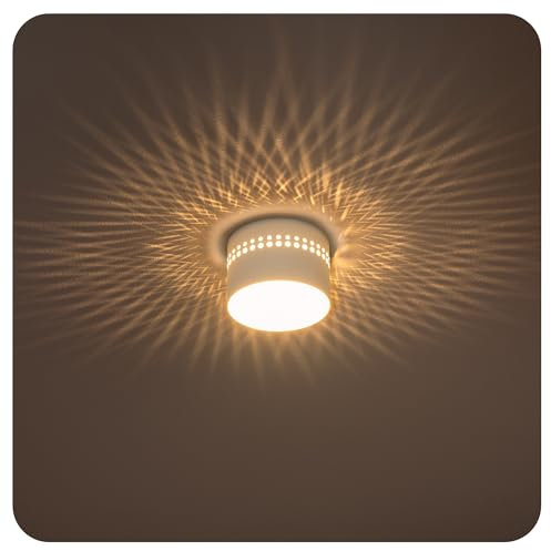 linovum SUNEVA Deckenspot Aufputz flach LED indirekte Beleuchtung Deckenlampe 230V - kleine Aufbauleuchte Spot rund warmweiß 8W