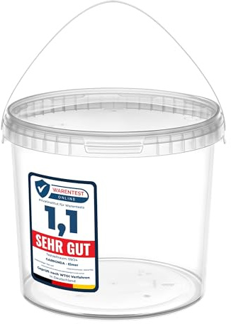 Garronda Eimer mit Deckel 5 Liter 20 Stück Aufbewahrungsbehälter GD-0072 | Transparent, für die Lagerung von Lebensmitteln und chemischen Produkten, kompakter Plastikbehälter für Haushalt und Gewerbe