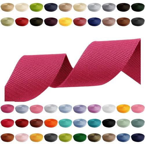 Gurtband 2m 5m 10m 50m, 50 Farben, Breite 10mm 15mm 20mm 25mm 30mm 40mm 50 mm Taschengurt Polypropylen Ideal für DIY-Projekte, Handarbeiten & Outdoor (312) Magenta, 40mm x 2m