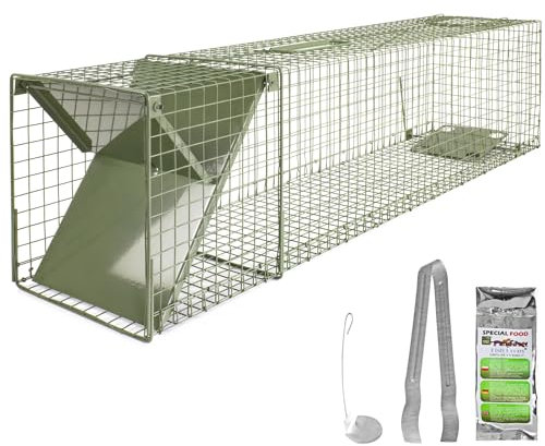 Lebendfalle Grün Drahtfalle Marder Lebend Wiesel Garten Kaninchen Abwehr Umsiedeln Falle Haus Zubehör Ratte Vertreiben Dachboden Rattenfalle 120 x 29 x 31 cm Petigi