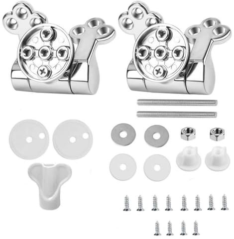 1 Par Bisagras Asientos de Inodoro, Kit de Bisagras Tapa WC Bisagras Asientos de Inodoro de Aleación de Zinc bisagra