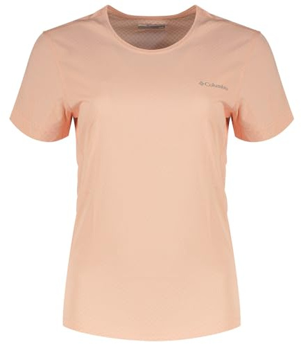 Columbia Women's Zero Rules Light Short Sleeve Crew, Technical Short Sleeve T-Shirt, Pink Sand, L