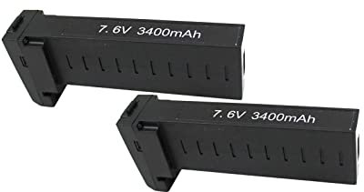 Xiaojikuaipao 2Pcs 7.6V 3400mAh Lithium Battery Replacement for SG906MAX SG906PRO Drone - High Capacity Polymer Rechargeable Batteries - Fly Longer, Up to 26 Mins Includes Drawstring Storage