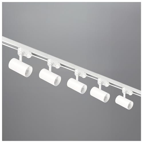 3-Phasen-Schienen-Set NEXTRACK - Schienensystem Komplett-Set mit 5x GU10 Lampe und 2m Schiene, Stromversorgung + Kappe (Weiß)
