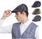 HESOCOZY Herren Newboy Cap Leder Ivy Caps Newsboy Hut Baskenmütze, Schwarz, 7 / 7 1/8