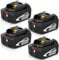 Moticett 4 pièce Remplacement pour Makita Batterie 18V 5.0Ah Compatible pour Makita Batterie BL1860B BL1860 BL1850B BL1850 BL1840B BL1840 BL1830B BL1825 BL1835 BL1845 avec Indicateur LED (ferreux)