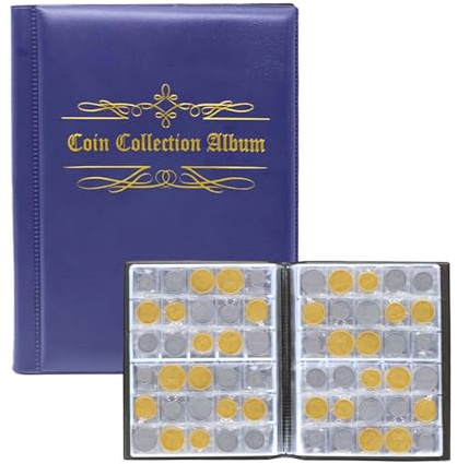 480 Stück münzen aufbewahrung, Münzalbum Münzsammlung Münzen Sammelalbum Euro Münz Aufbewahrung für Münzen 25mm, coin album,aufbewahrung für münzen (Blau)