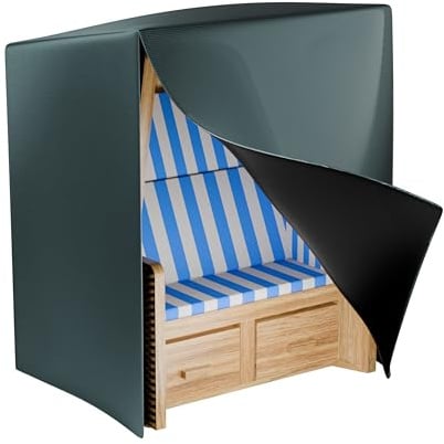 C S Cover Solutions Strandkorb Schutzhülle Winterfest | Passend für alle Strandkörbe (145 x 100 x 150/165 cm) mit Belüftungsfenster & Reißverschlüssen | UV-beständig, wasserdicht & Made in Europe