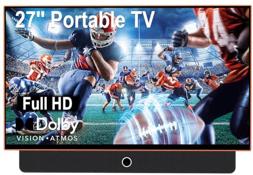 OFD Portable Smart TV 27 Zoll,Outdoor Fernseher 1080P Android14 OS (orange)
