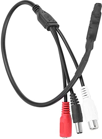Sxhlseller CCTV Microphone for Surveillance Cameras, High Sensitivity Low Noise Pickup with Boosted Output Voltage, Compatible with DVR AV Devices, Wide 10-50㎡ Monitoring Range
