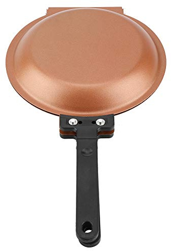 CAGUYLONA Doppelseitige Pfanne zum Wenden, Pfanne für Pfannkuchen, Eier und Toastbrot, 7,48 Zoll Gusseisen-Küchenutensilien mit doppelseitigem Design für die Nutzung auf Gas-Herd