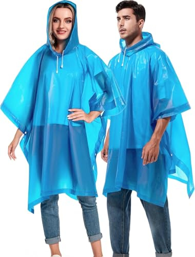 YLVXIG Rain Ponchos Reusable For Adults, Men Women Rain Coat,2Pcs | Lightweight, Hood,For Camping,Disney, Fishing, Theme Parks, Festivals