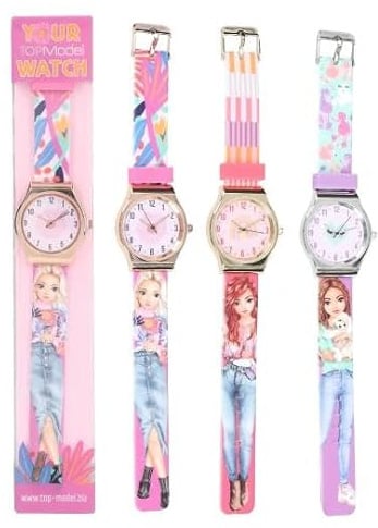 Depesche TOPModel Silikon Armbanduhr für Mädchen, Modische Kinderuhr mit Buntem Armband