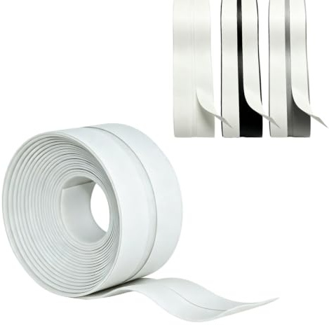 Yoller Weichsockelleiste Selbstklebend, PVC Sockelleiste Küche, Winkelleiste Übergangsbestimmung, Sockelleiste Selbstklebend für Schlafzimmer, Küche und Badezimmer, Weiß 6 x 2 CM x 6M