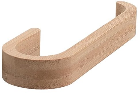 GEDY | Porta Asciugamani ad Anello Himalaya Bamboo Naturale, Appendi Asciugamani Fissabile con Viti Incluse, 2,5x21,1x6,7cm