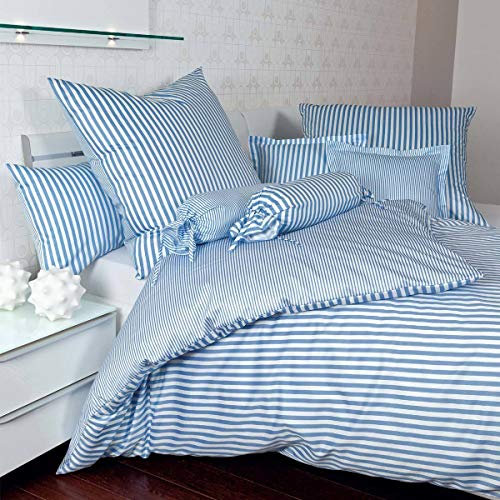 Janine Design Streifen-Bettwäsche modern Classic hellblau Kissenbezug einzeln 40x80 cm