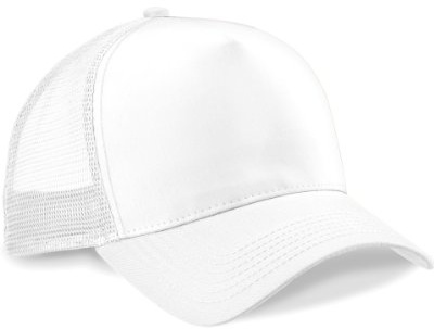 Beechfield Snapback Trucker Cap (One Size) White One size.