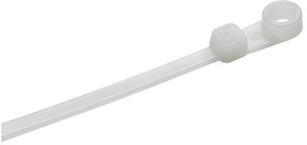 Meister Lot de 25 Serre-câbles - Blanc - 200 x 4,6 mm - avec œillet de Fixation - Nylon Solide - Indéformable - Lot de Serre-câbles pour Les Produits groupés - 7452430