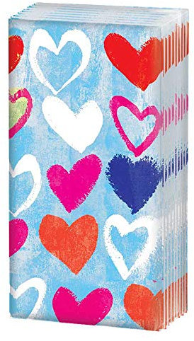 Sniff Paper Hearts Taschentuch, Papiertaschentücher, 10 Stück, Tissue, Bunt, 51589