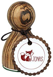 orig. Stemplino® Maxistempel Stempel L - JONAS - hochwertiger Holzstempel Motivstempel Holz Namenstempel Namensstempel Motiv Fuchs