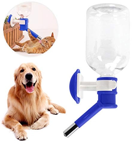 FakeFace Wasserspender Trinkflasche unterwegs Tierzubehör 500ML Wasser Flasche zum Aufhängen für Hunde Katze Welpen Kaninchen Haustier