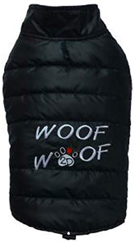 Doggydolly Hunde-Winterweste Woof schwarz Mops, Bulldogge