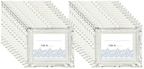 MCS Hochzeitsfoto Rahmen/Platzkartenhalter, 69044, Glas, Rustikales Weiß, 24-Pack, 24