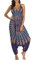 Nuofengkudu Damen Blumen Boho Jumpsuit V Ausschnitt Rückenfrei Overall Leichte Sommerkleid Outfits Strandkleid Sommermode