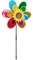 Relaxdays 4 x Windrad Blume, dekorativer Blumenstecker, Gartendeko für Balkon oder Terrasse, HxBxT: 74,5 x 37,5 x 14 cm, bunt