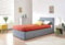 GFW Classic Leather Upholstered Ottoman Storage Bed With Gas End Lift & Under Bed Storage, Double, Faux Leather, Grey