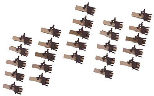 Amosfun 25 stücke Mini holzklammern Rentier Dekoration Clips wäscheklammern Weihnachten Foto büroklammern Weihnachtsfeier bevorzugt liefert