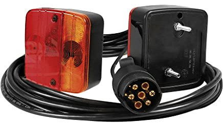 OROK - Kit de signalisation, feu de remorque - Kit feu de signalisation arrière - Distance Entre Feux : 1.5m - Alimentation : 4.5m - Contient : 2 lanternes (1x 3 fonct. et 1x 4 fonct.)