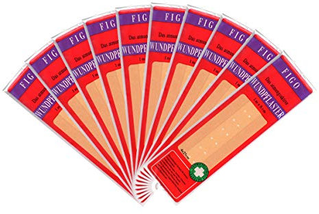 varivendo Notizblock + 10 Meter Figo Wundpflaster atmungsaktiv 10er Set Pflaster 6 cm breit, ROT