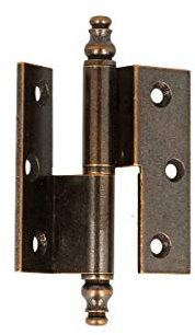 Masidef - Bisagras altas y brillantes de latón izquierdo, 2 piezas, 40 mm x 40 mm, talla