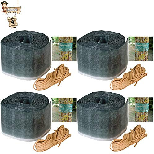 BricoLoco Insect Protection Trees - Poison Free Band - Protects Against Insects, Caterpillars, Ants, Processionaries, Spiders, Fruit and Ornamental (4 Units x 175 x 10 cm)