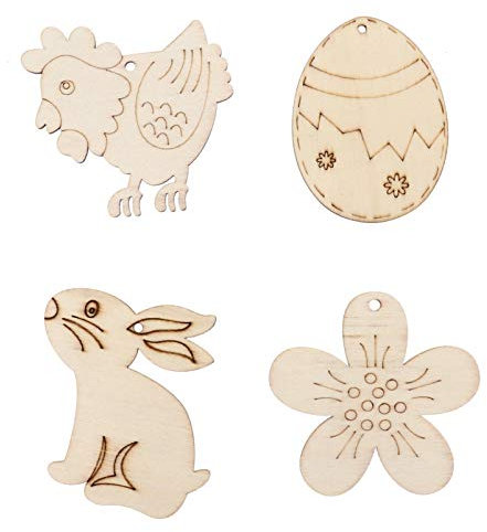 Toddmomy 40stücke Teiliges Holz-osterdekoration Hängende Und Eier Ornamente Für Frühlingsbasteln Einfache Handhabung Ergänzung Für Ostern Und Kreative Projekte