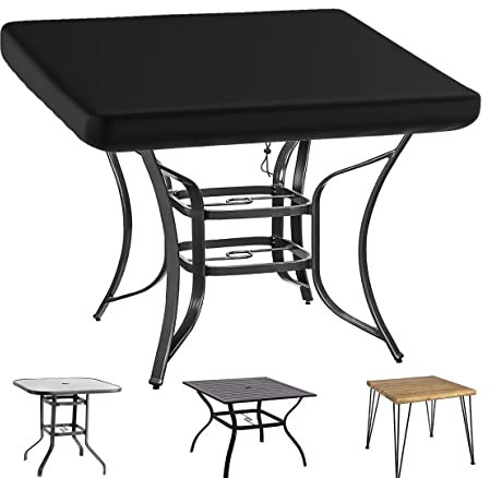 Nomiou Tischplattenhülle Schutzhülle Wasserdicht,Gartentisch Gartenmöbel Hülle Abdeckung Schutzhülle Haube Abdeckplane Garnitur wasserdicht atmungsaktiv110x110x16cm