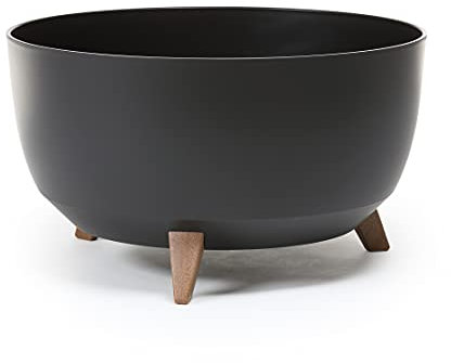 HappyFlower | MultiProject | Blumentopf an den Füßen | Pflanzkübel | rund | 3 Größen | 5 Farben | Übertöpfe | (ø 47 cm, Schwarz)